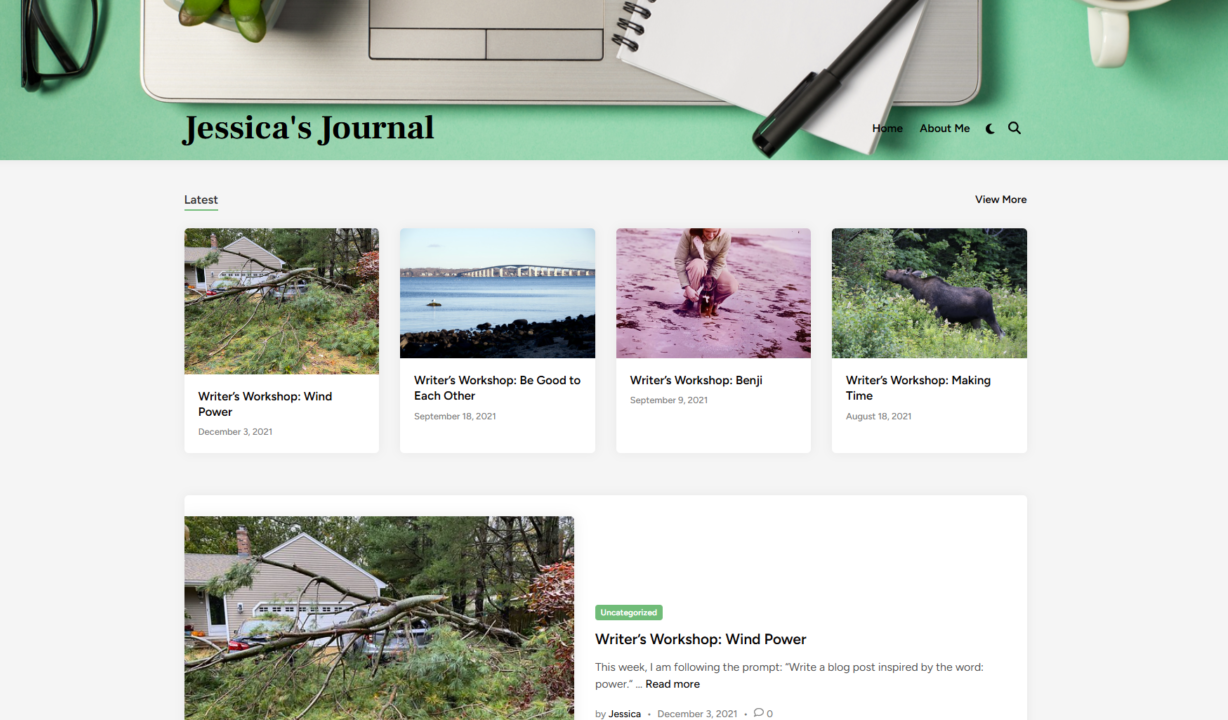 Jessica's Journal website screenshot